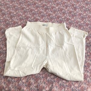 White Elastic Waist Pants